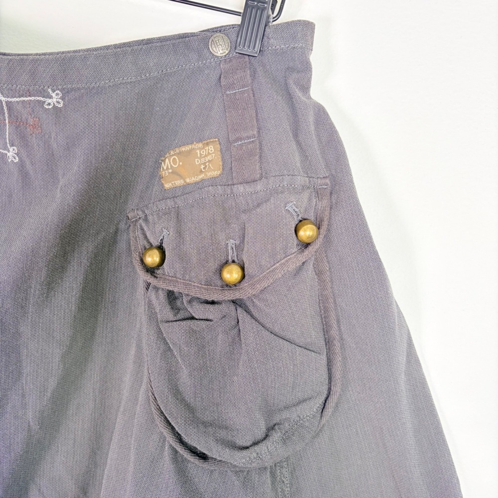 Diesel Vintage Y2K Grey Embroidered Floral 90s Utility Cargo Mini Skirt Size 28 - Picture 5 of 8